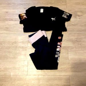 Victoria’s Secret pink bling yoga set size M